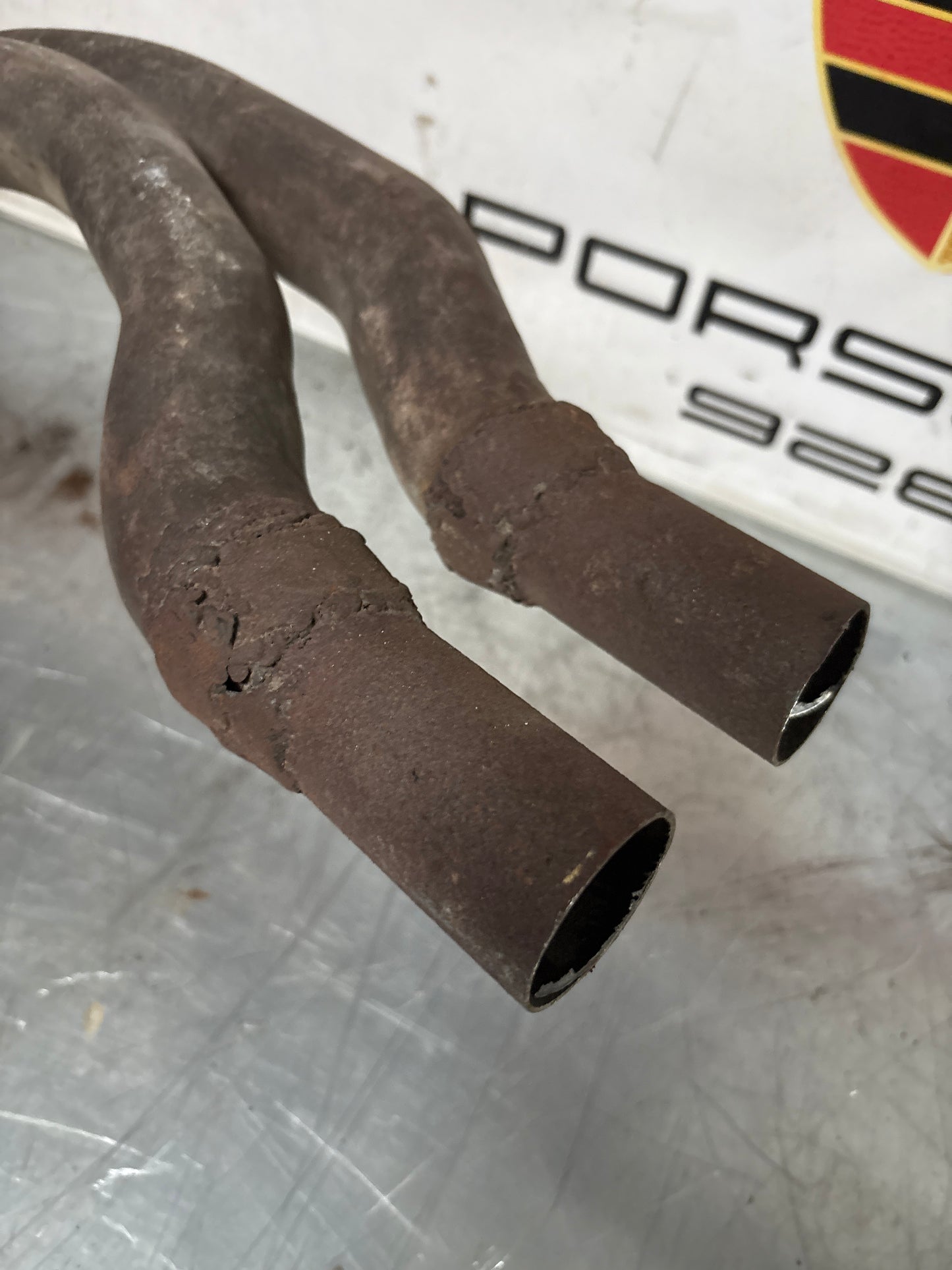 Porsche 928 main exhaust muffler, used 92811193300