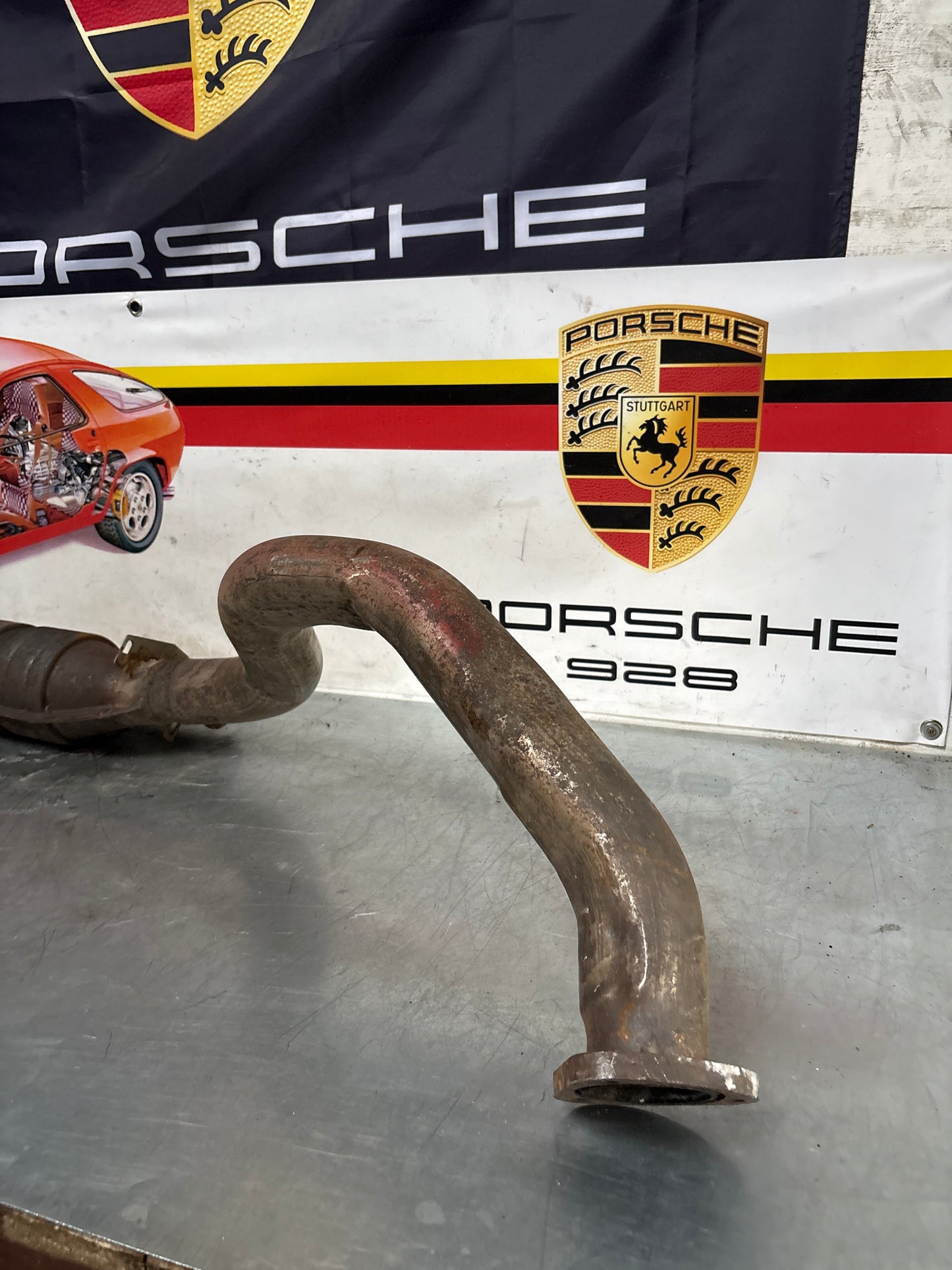 Porsche 944 Turbo front exhaust catalytic converter, used 95111109411