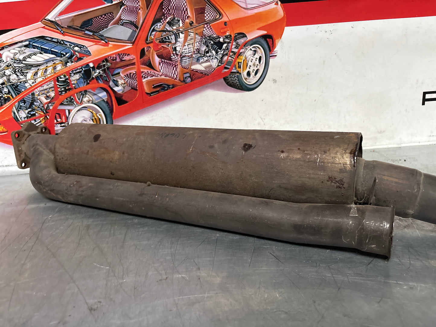 Porsche 944 Turbo front exhaust muffler 95111109303 used