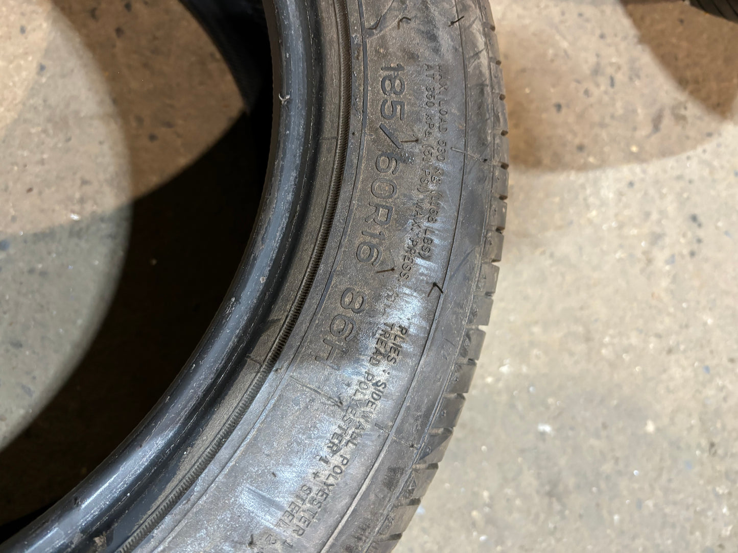 Nankang AS-1 185/60 R16 86H Pair of used tyres 7.4 mm +