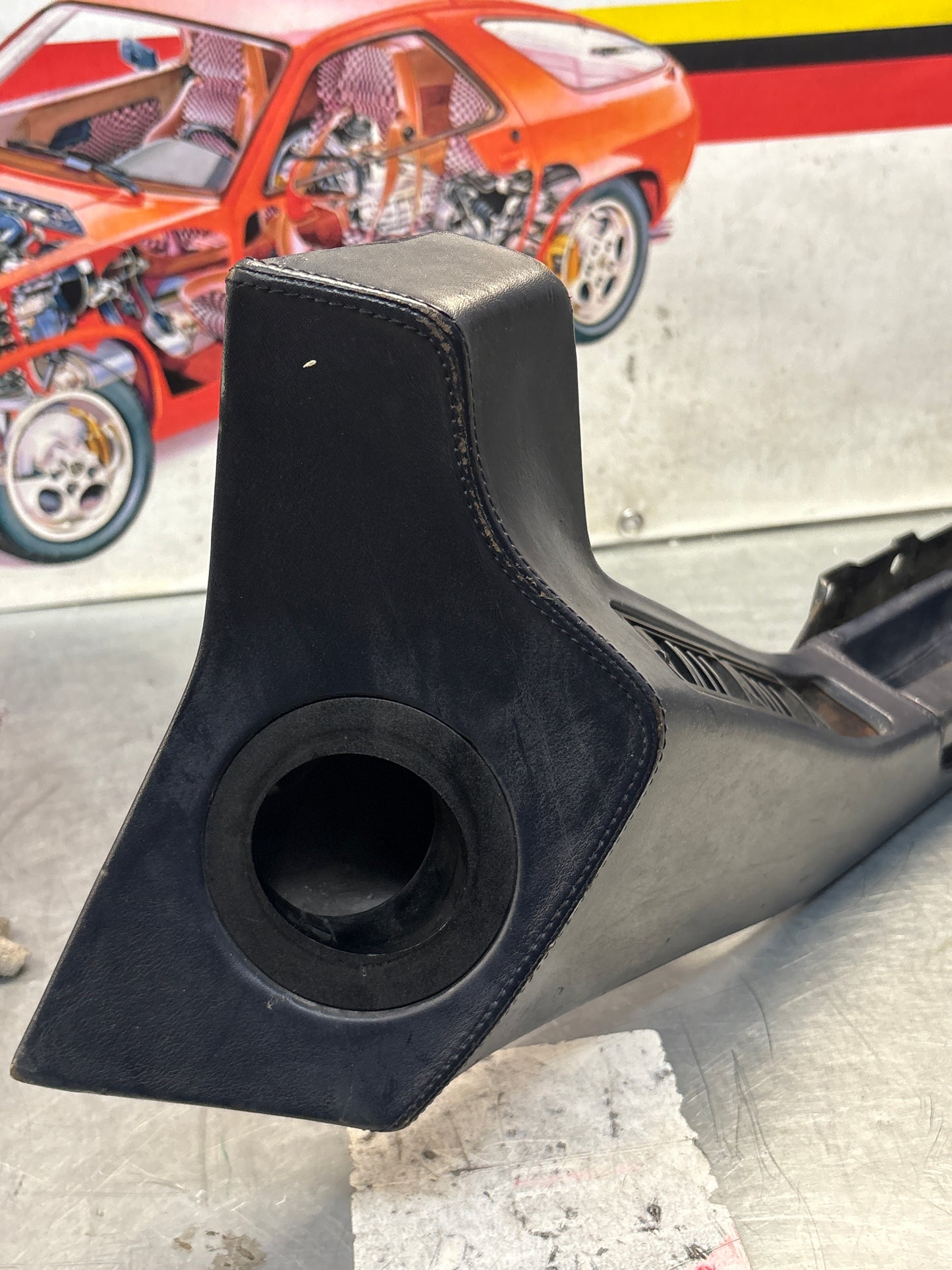 Porsche 928 blue door armrest, right, off side, 92855510203, used