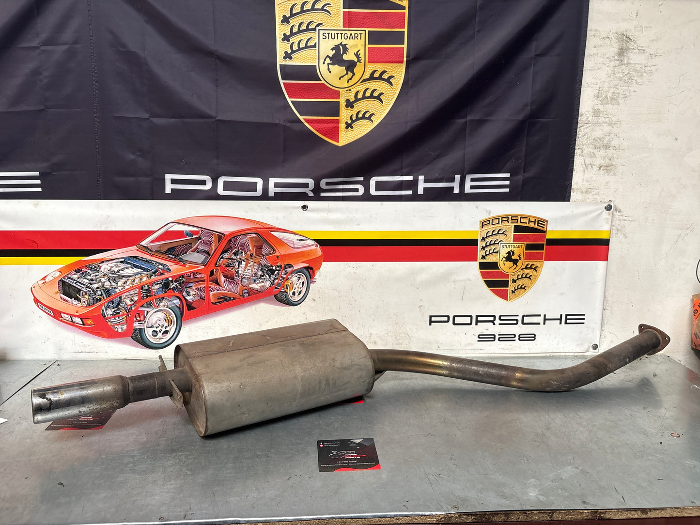 Porsche 944 S S2 aftermarket exhaust system rear muffler, used 94411104103