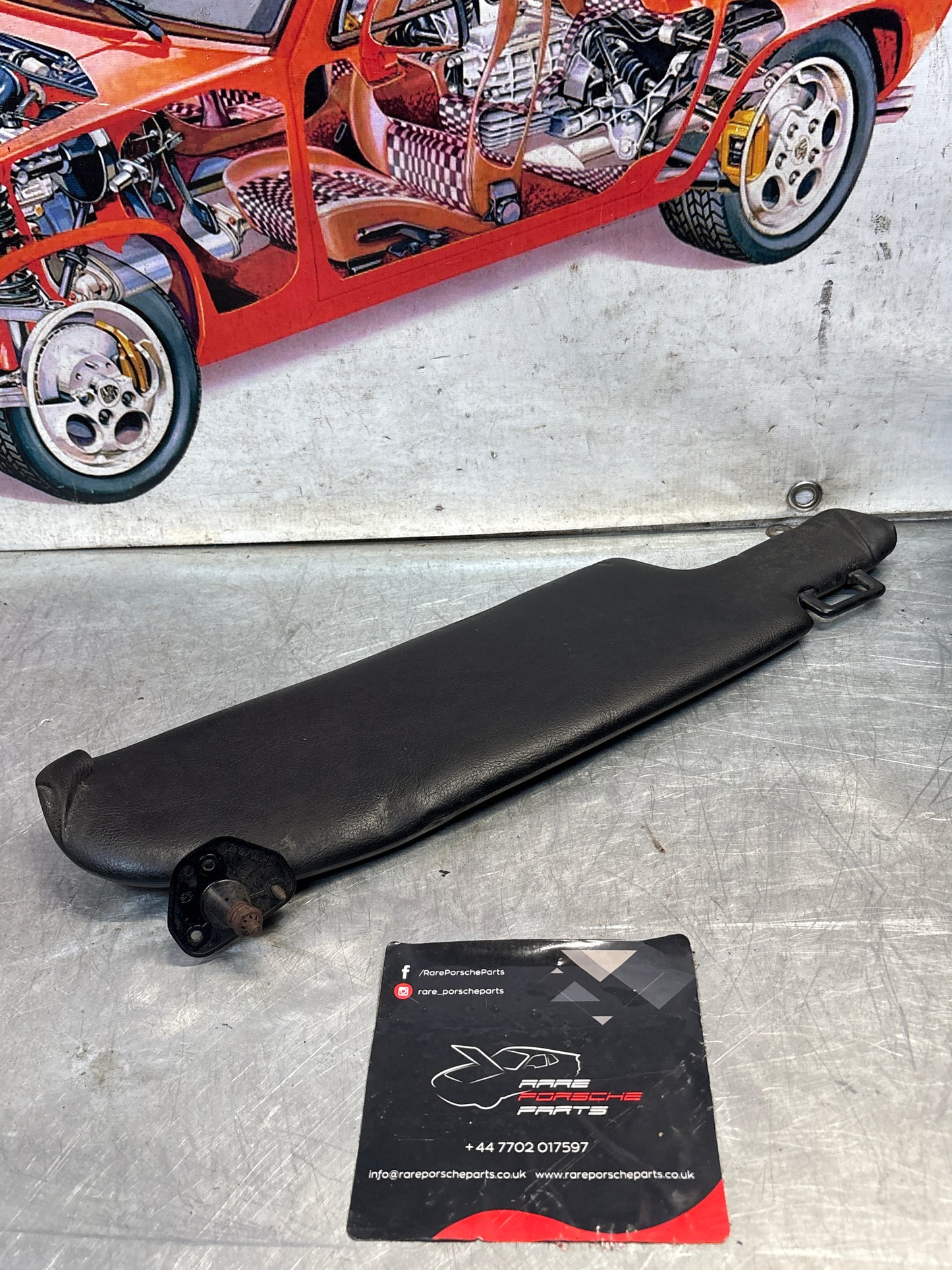 Porsche 928 black sun visor, used for spares or repair left 92873123702