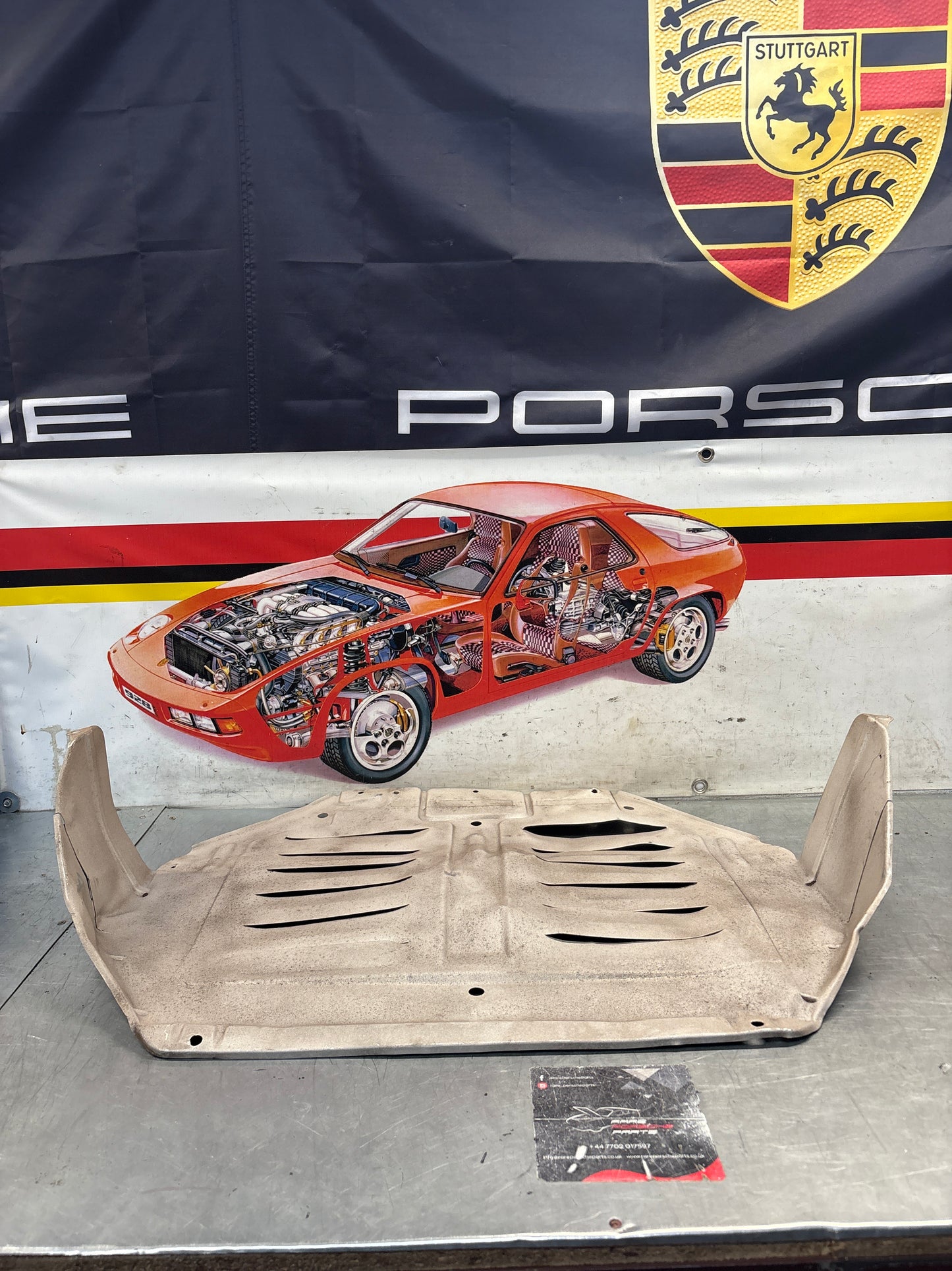 Porsche 944 engine tray / belly pan / undertray used. Aluminium. refurbished 94434116101