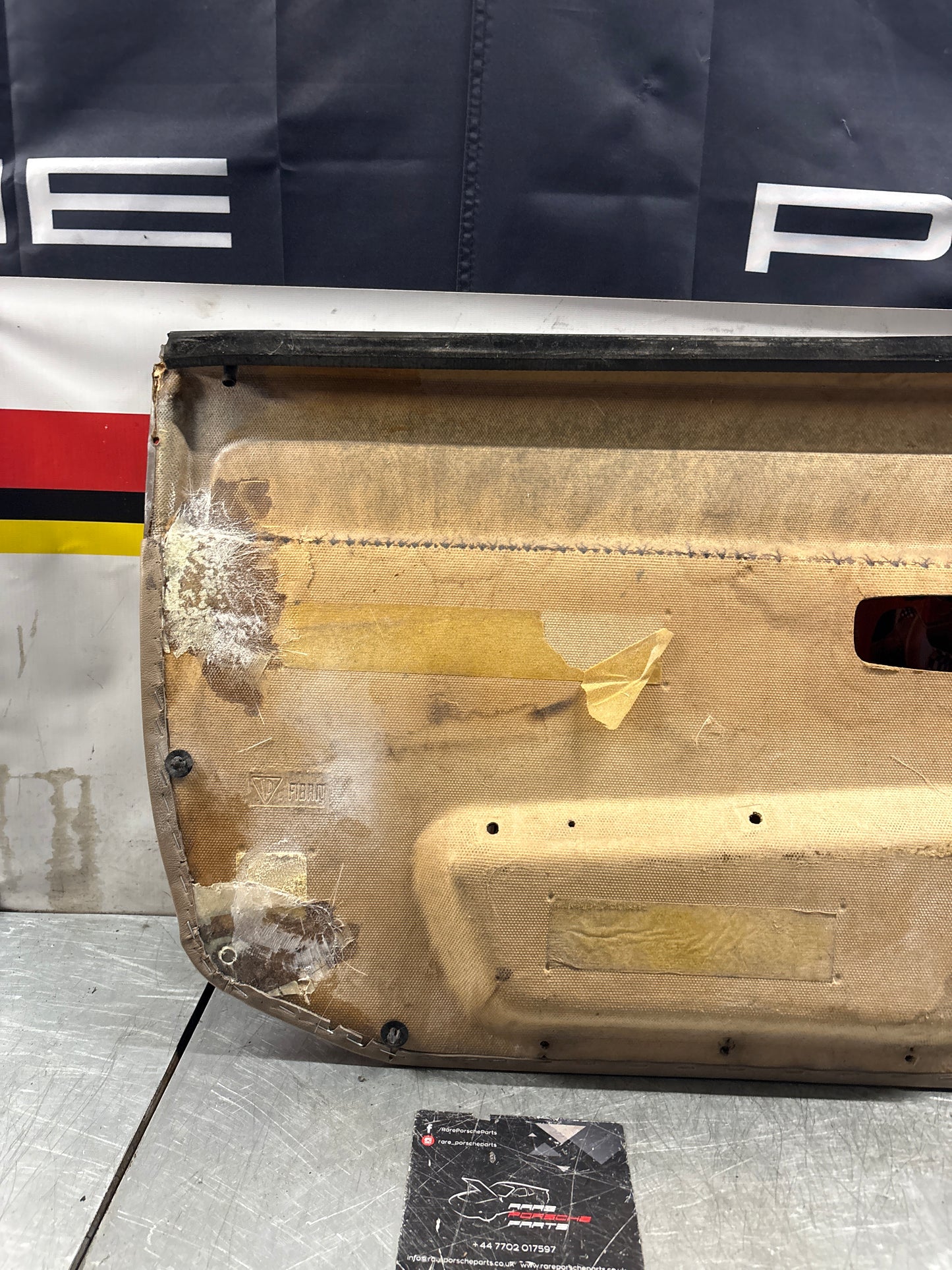 Porsche 924 brown/beige electric window door card, right, off side 477867012 used