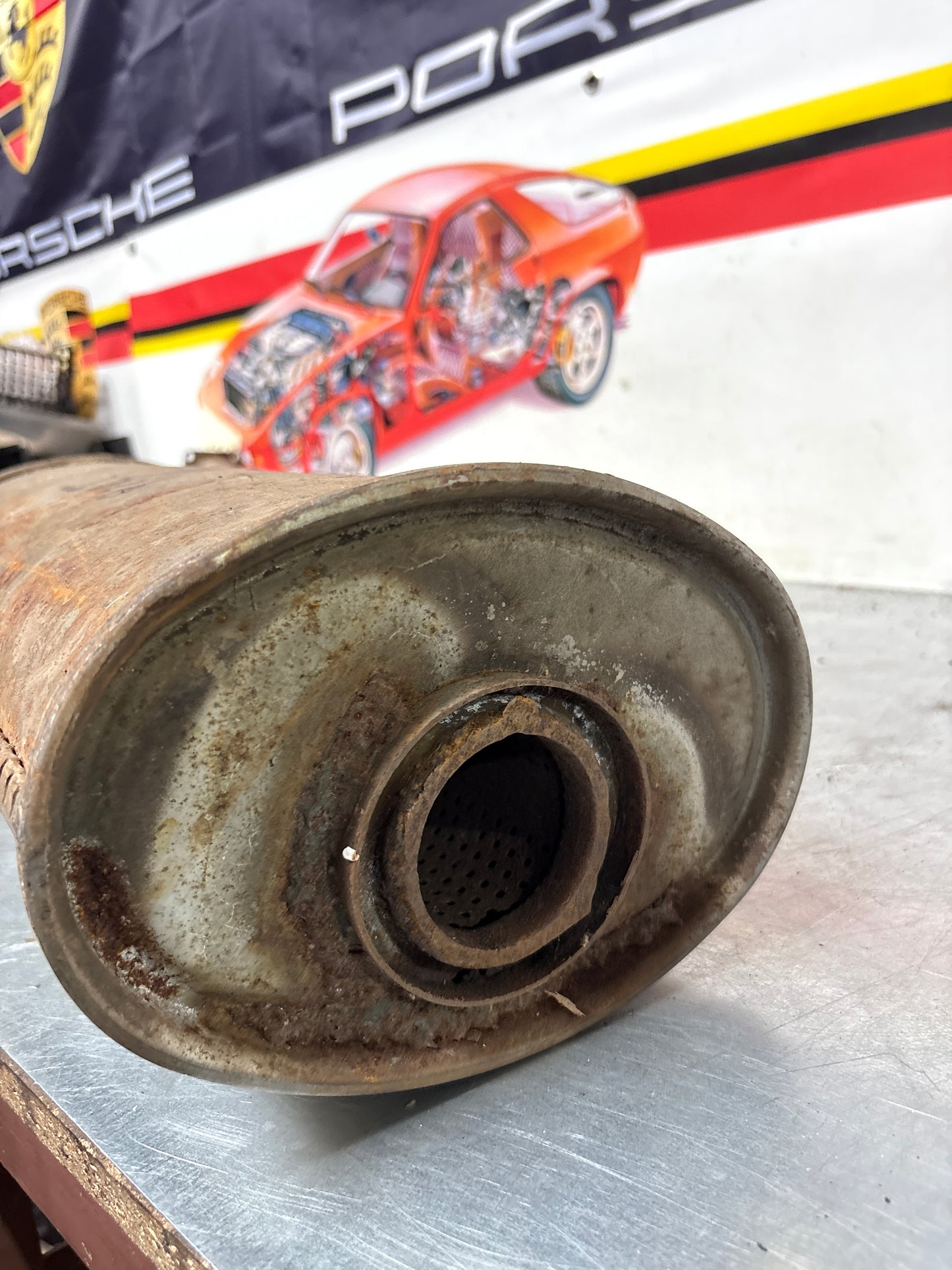 Porsche 924 Turbo / Carrera GT exhaust system rear muffler, for spares or repair