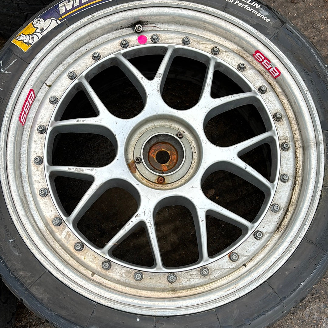 Porsche 997 set di ruote BBS Cup da 18" con pneumatici, usati