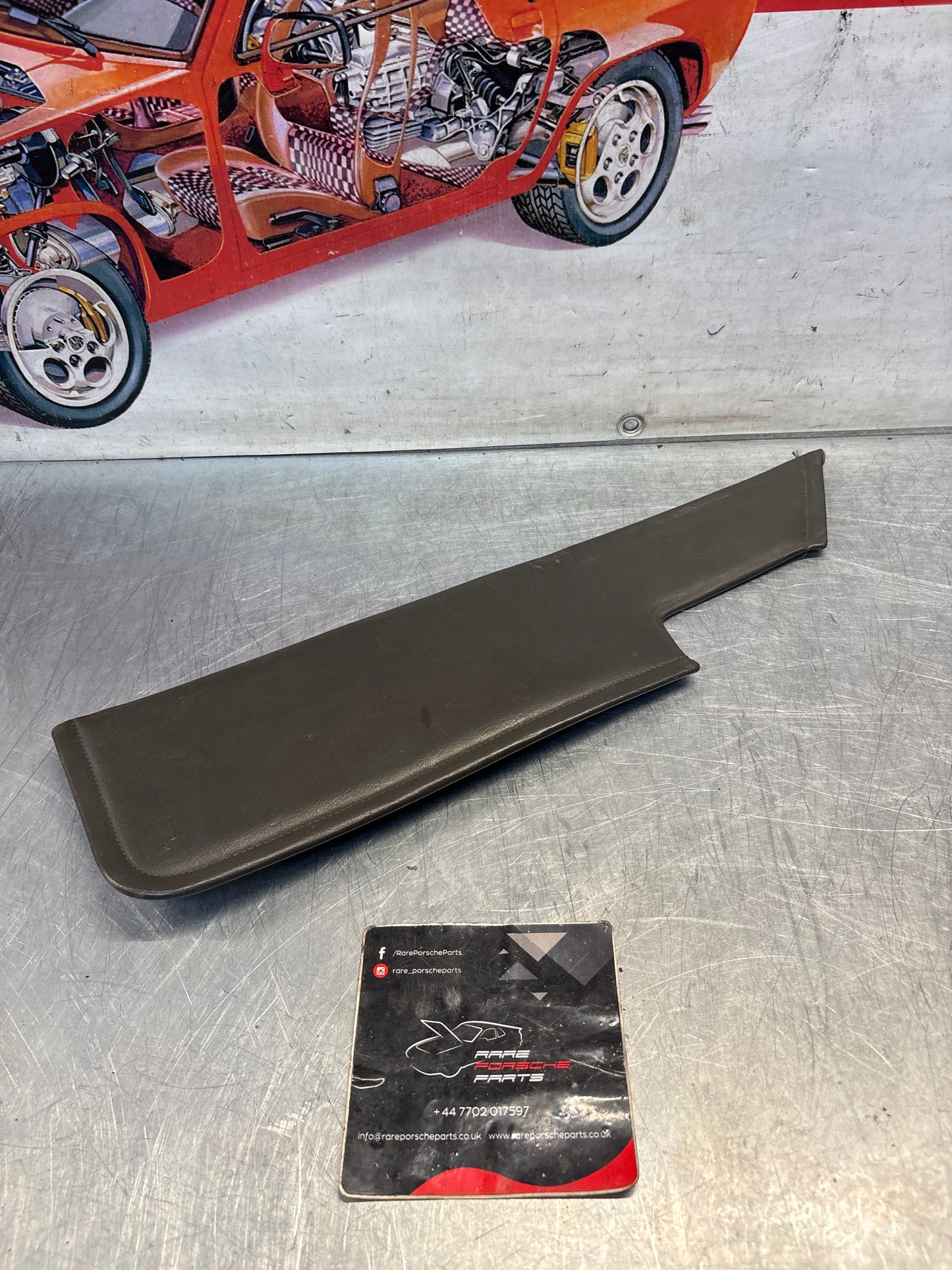 Porsche 928 door card insert panel, right, grey, 92855505202, used