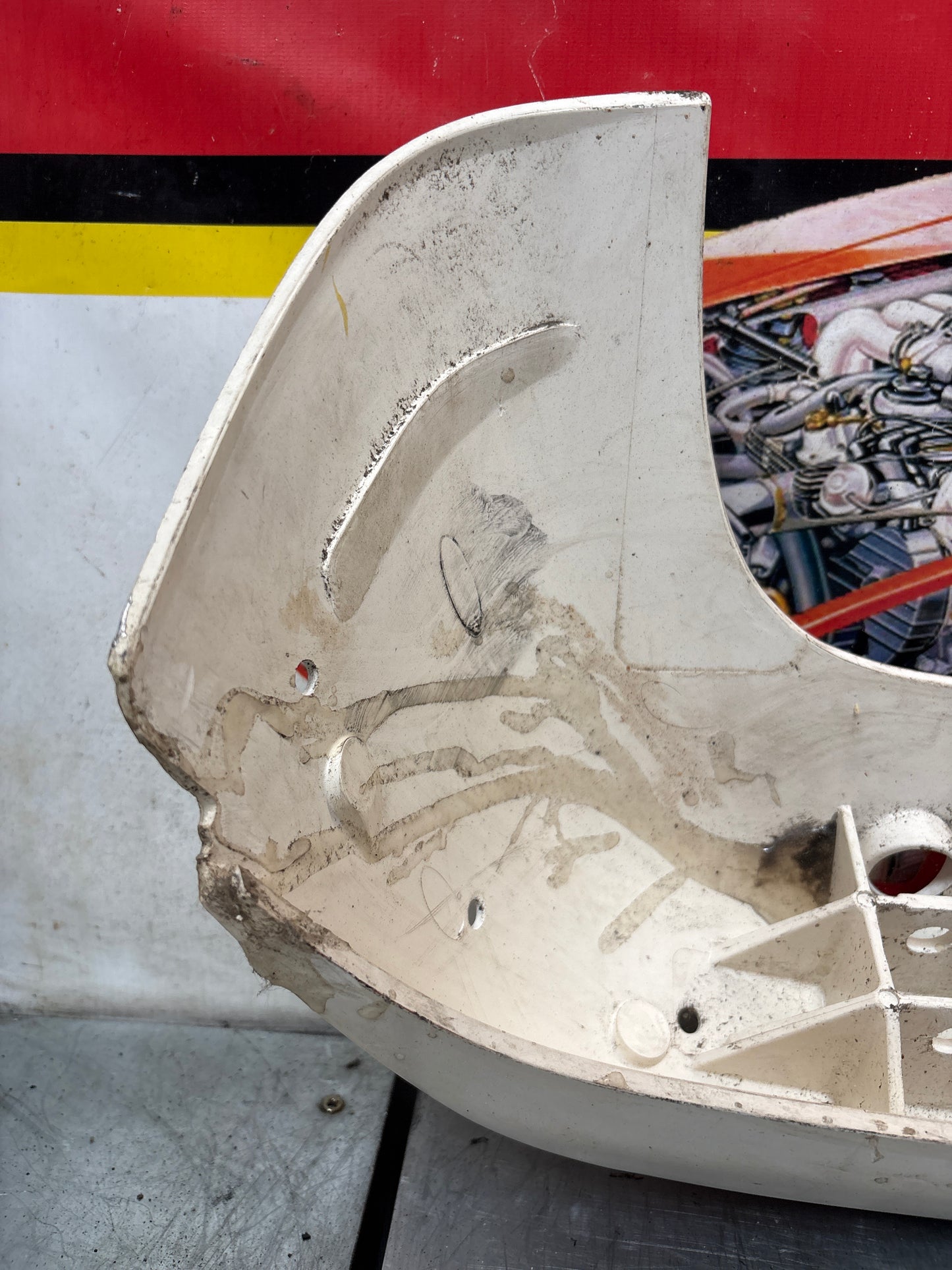 Porsche 944 rear bumper, NOS damaged 93150538700