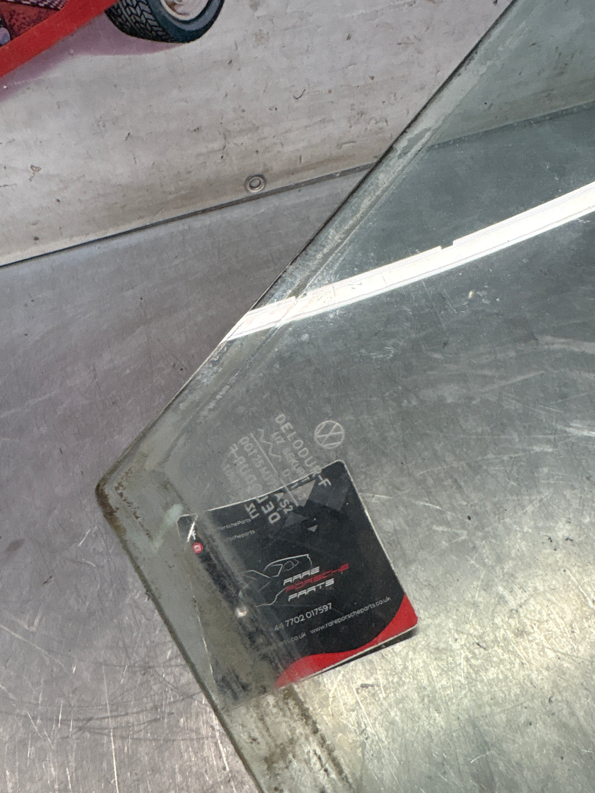 Porsche 914 heat protection side window glass, used, left side 91454202510