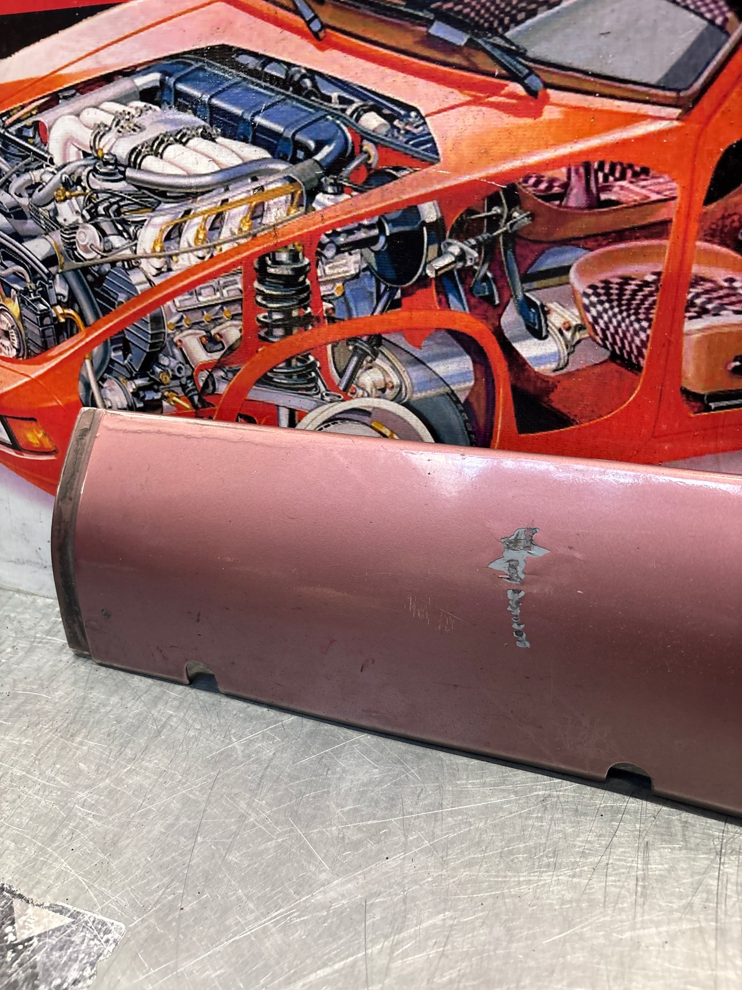 Porsche 928 S4 left sill cover, used 92855908502