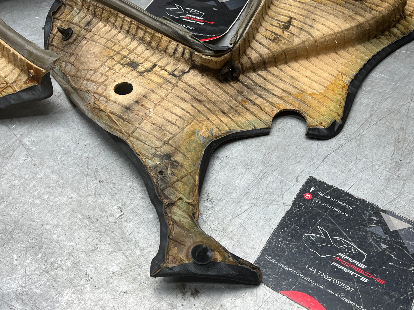 Porsche 944 black rear interior C Post trims/cards. Quarter panel trim used 944555021 944555022