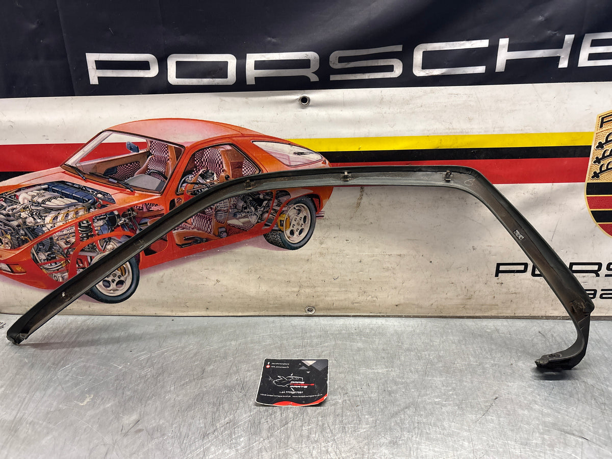 Porsche 928 left, off side door upper frame surround trim, green 92855502502, used