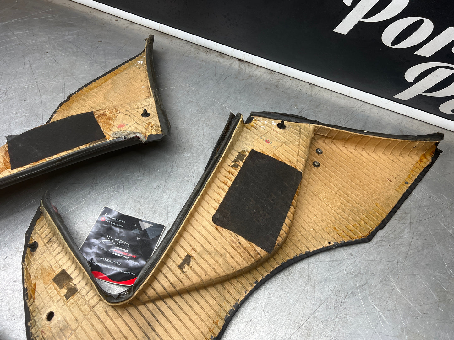 Porsche 944 black rear interior C Post trims/cards. Quarter panel trim used 944555021 944555022