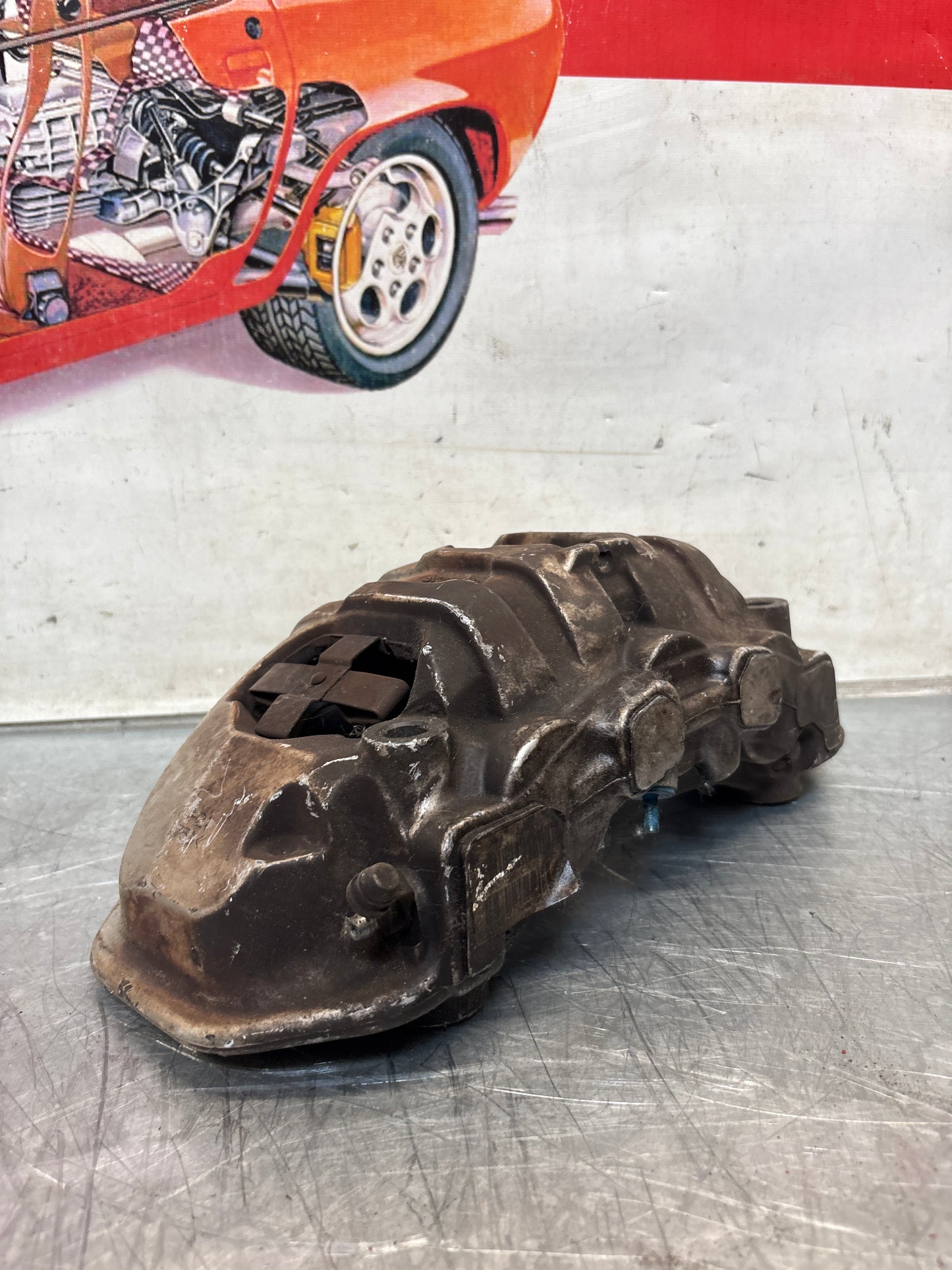 Porsche Panamera front right brake caliper, used 7PP615123