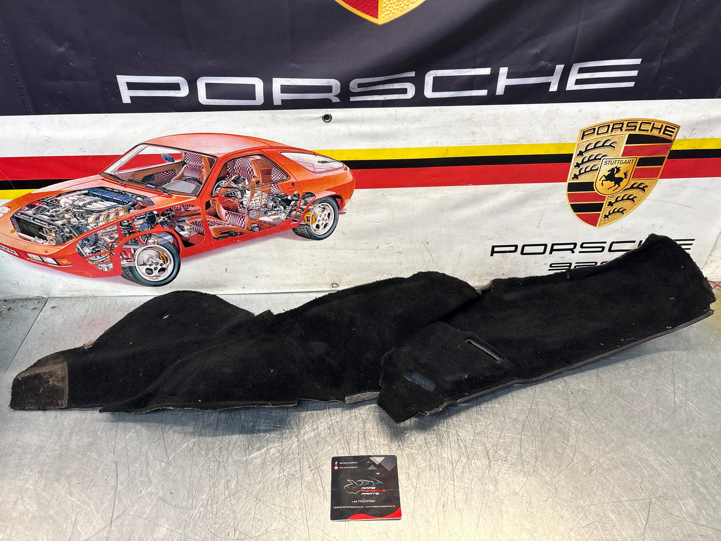 Porsche 924/944 85.5- rear left side trim carpet, black, 94455508301, used