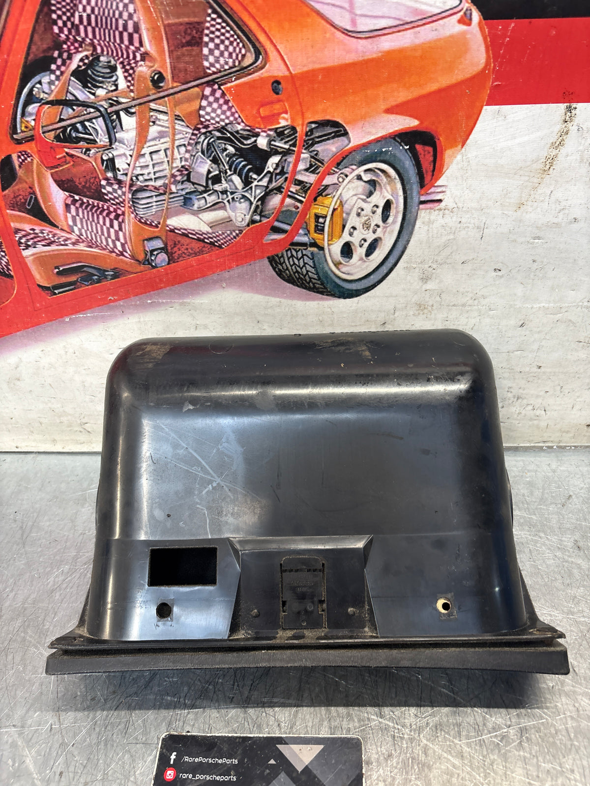 Porsche 924 glovebox with black door, used 477857095A