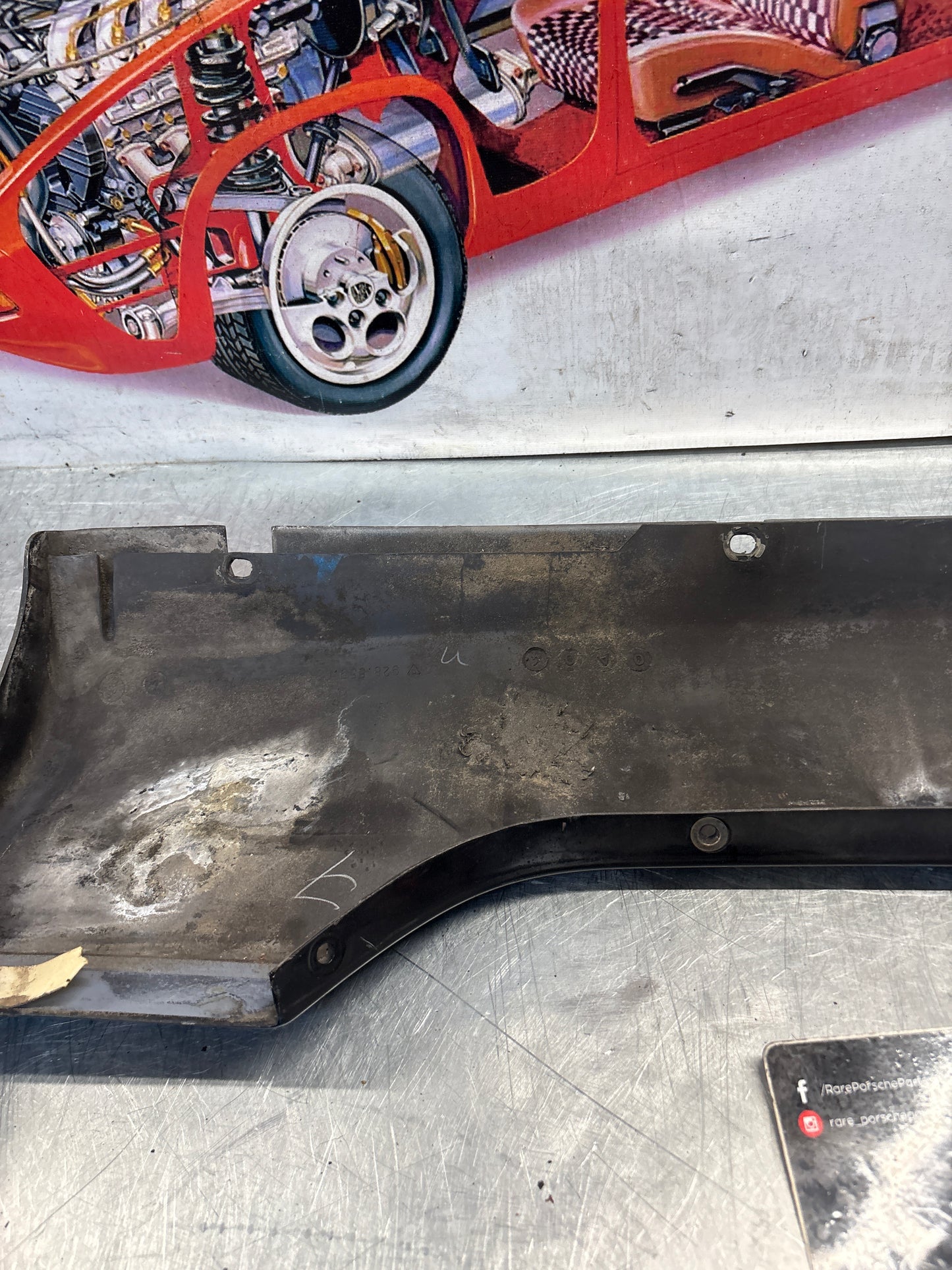 Porsche 928 S4 right sill cover, used 92855908602