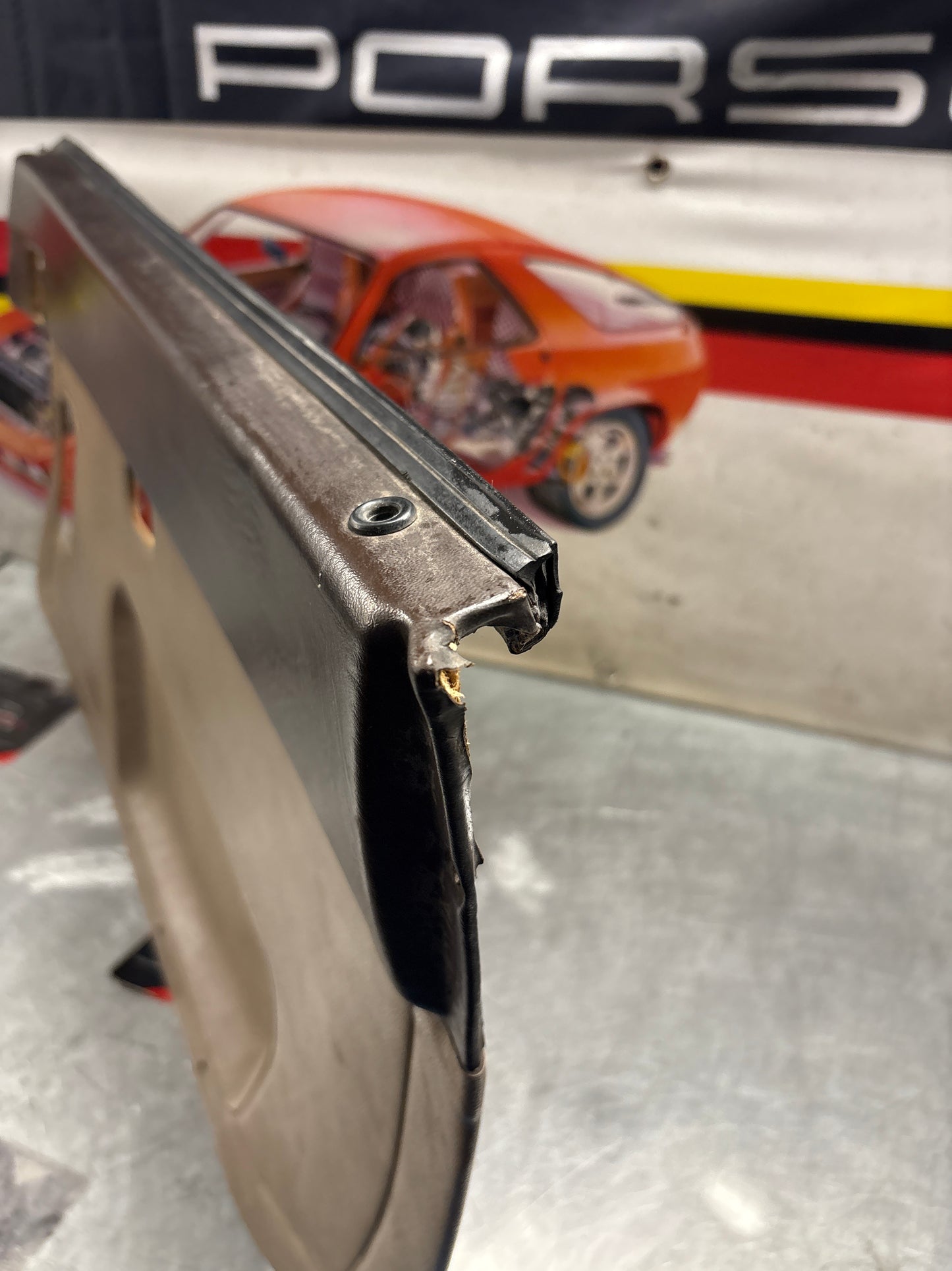 Porsche 924 brown/beige electric window door card, right, off side 477867012 used