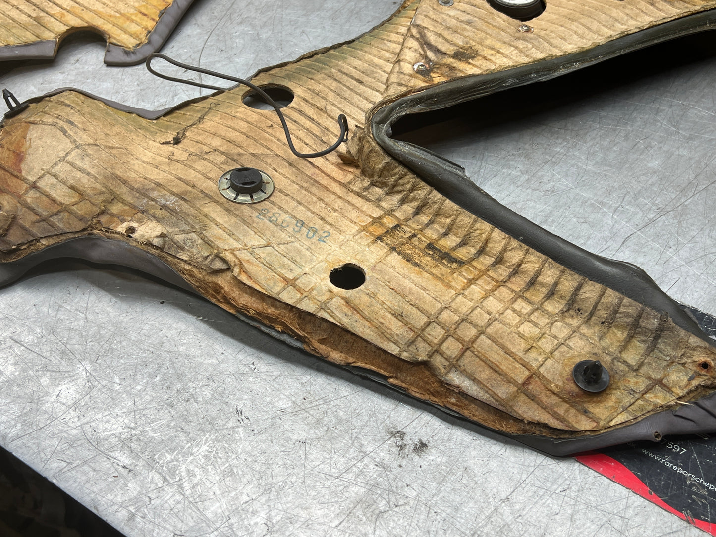 Porsche 944 Turbo S2 grey rear interior C Post trims/cards with M490 sound package, used spare or repairs 94455502113 / 94455502213