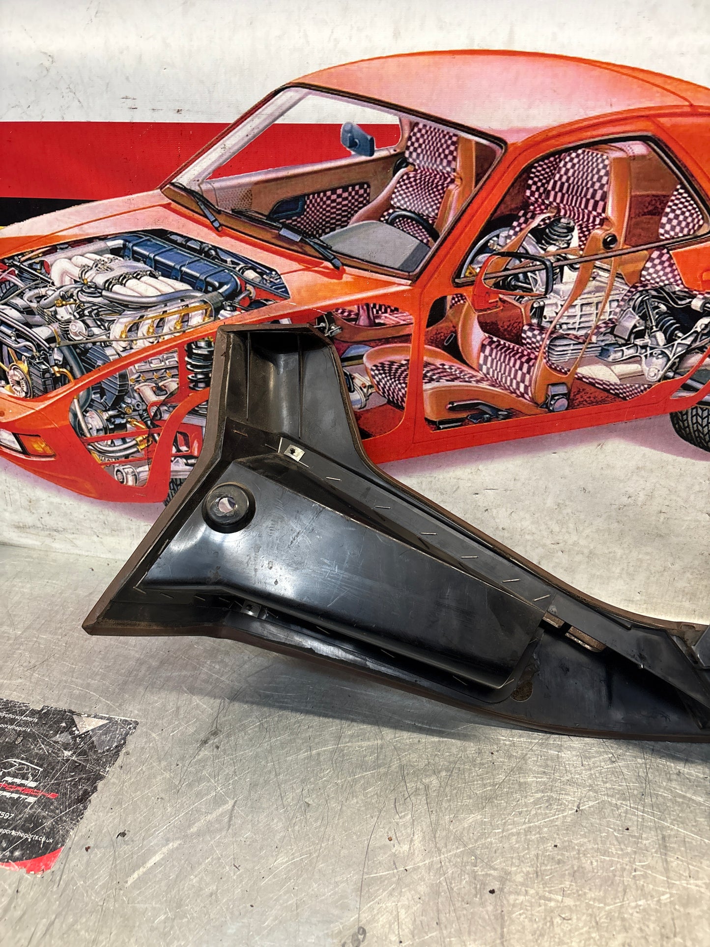 Porsche 928 burgundy door armrest, left, off side, 92855510103, used