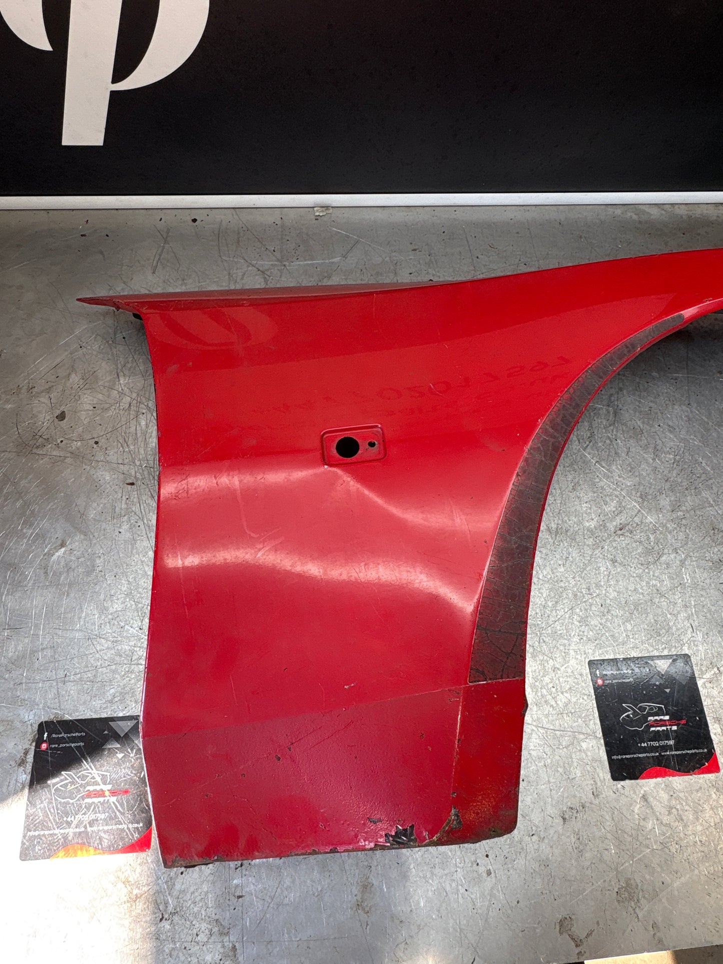 Porsche 944, early front right wing, in need of repair