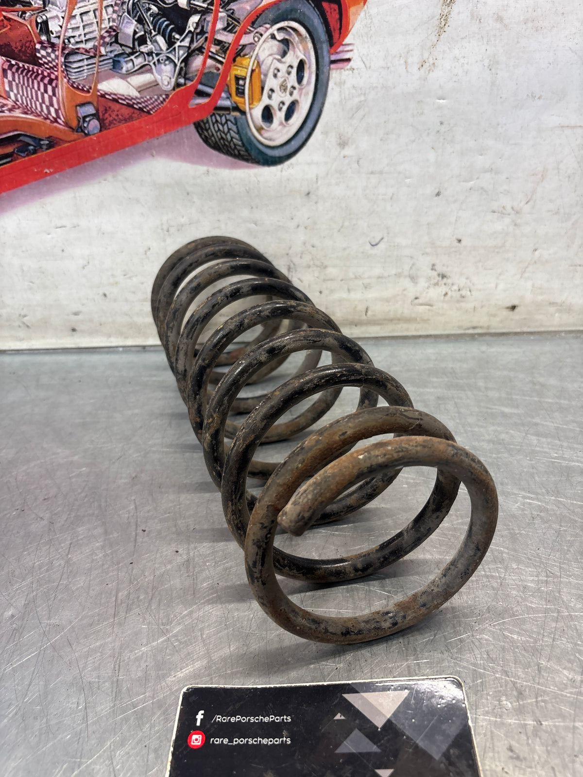Porsche 924 / 944 M030 Sport red coil spring, used 477411105R954