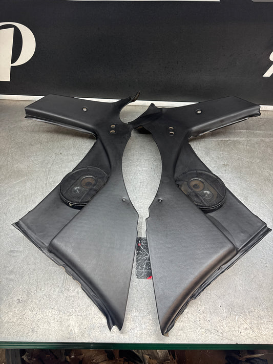Porsche 944 924 black rear interior C Post trims/cards. Quarter panel trim used 94455502101 94455502201