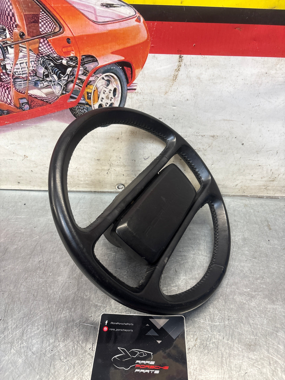 Porsche 944 black steering wheel, used 94434708409