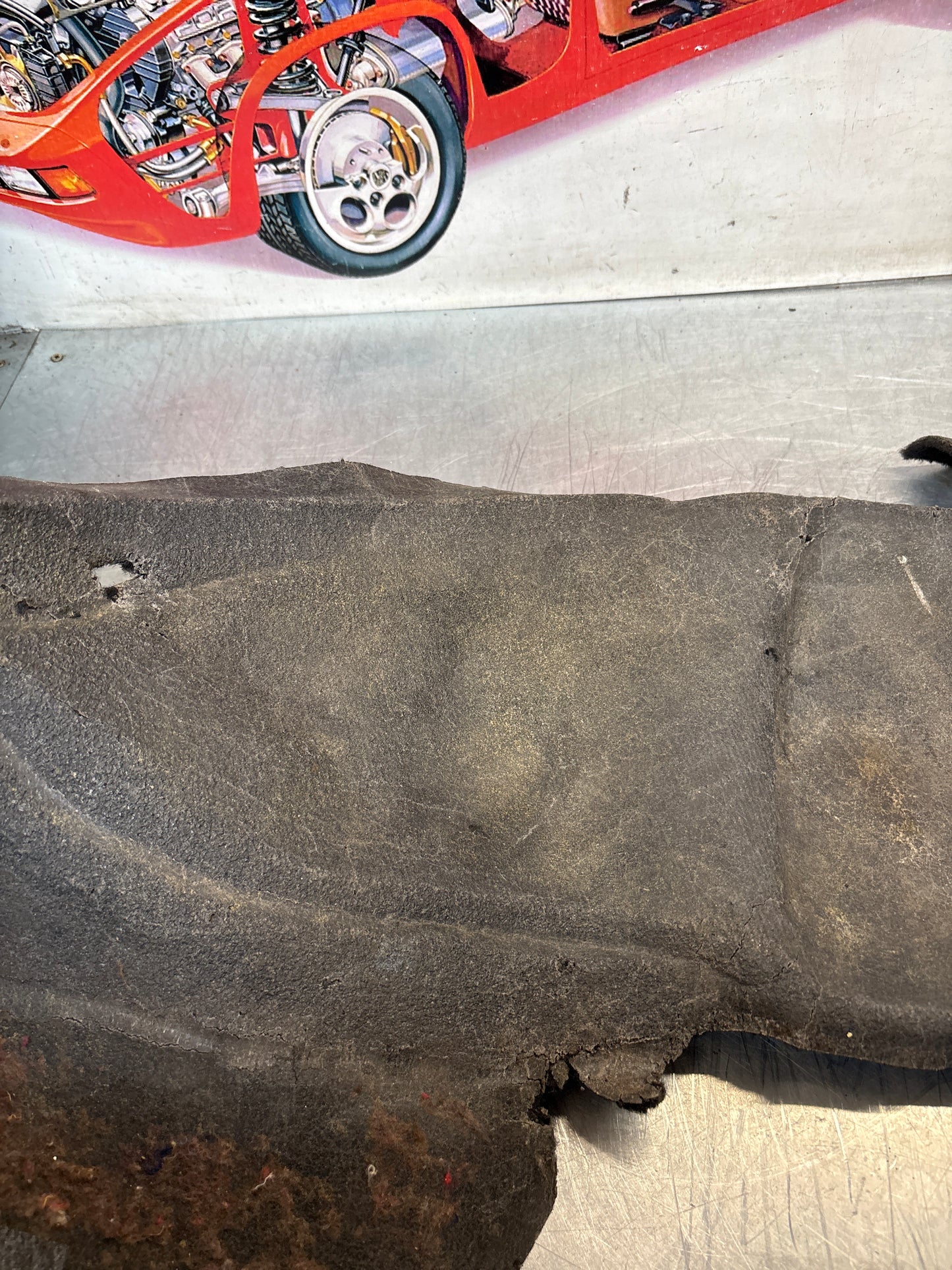 Porsche 924/944 85.5- rear left side trim carpet, black, 94455508301, used