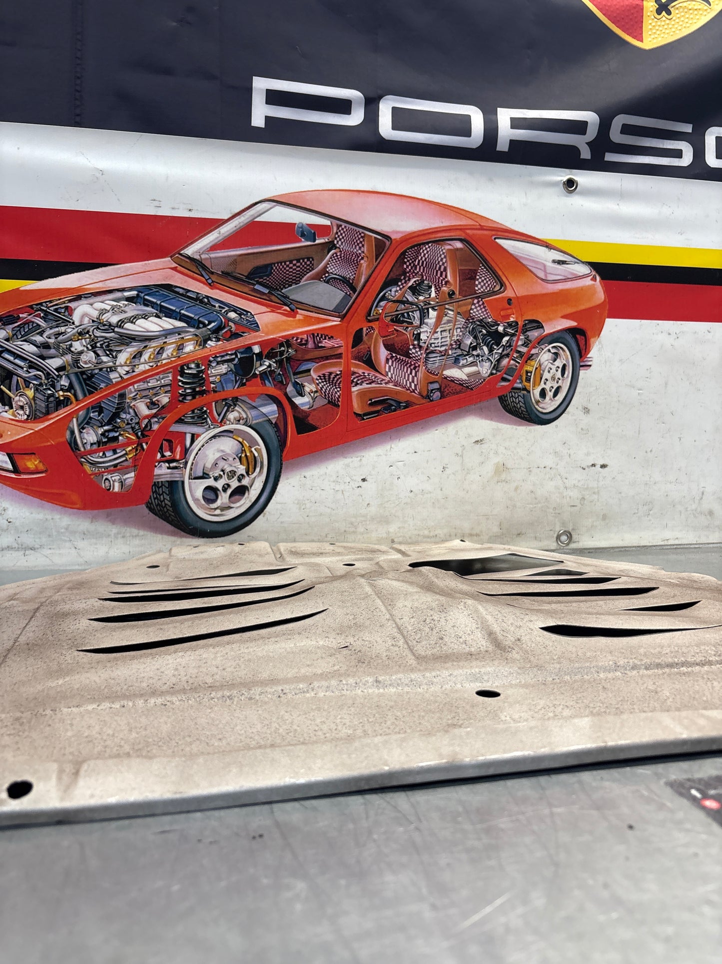 Porsche 944 engine tray / belly pan / undertray used. Aluminium. refurbished 94434116101