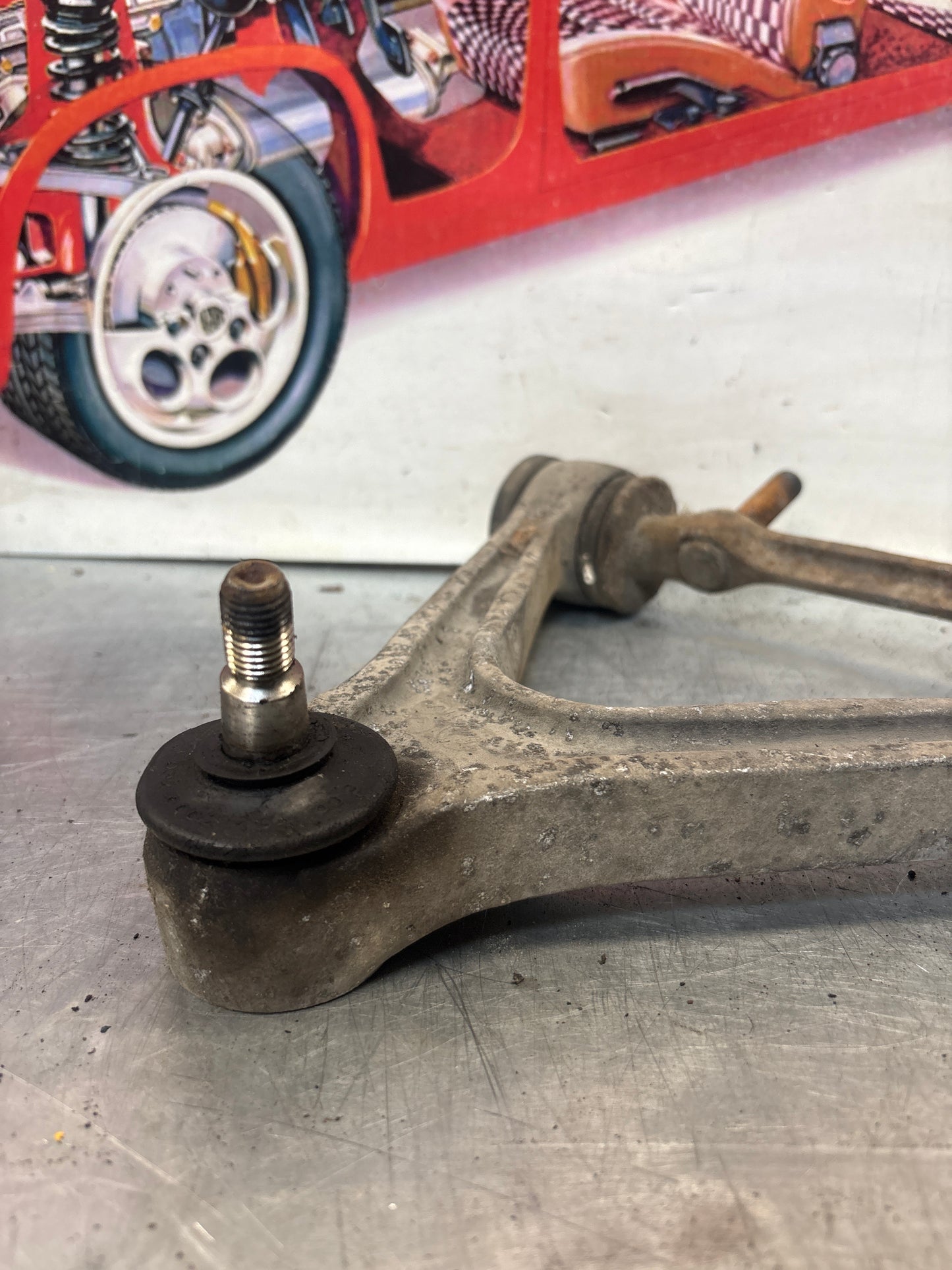 Porsche 928 front upper left control arm, used 92834145722