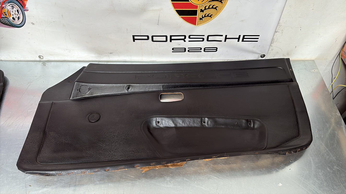 Porsche 924 / 944 Pair of early manual scripted door cards, used for spares or repair 477867012 / 477867011