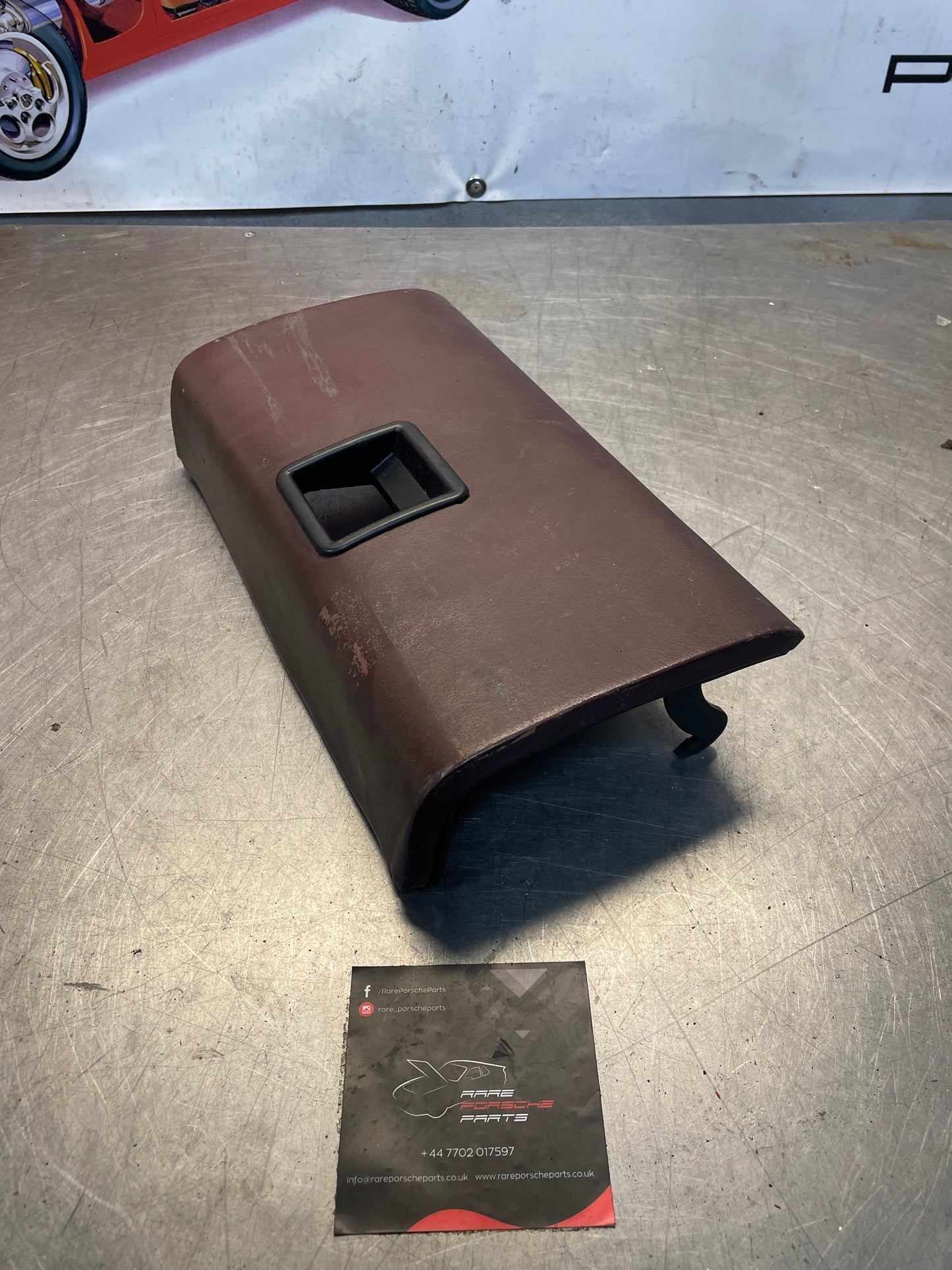 Porsche 928 glove box door, used, burgundy