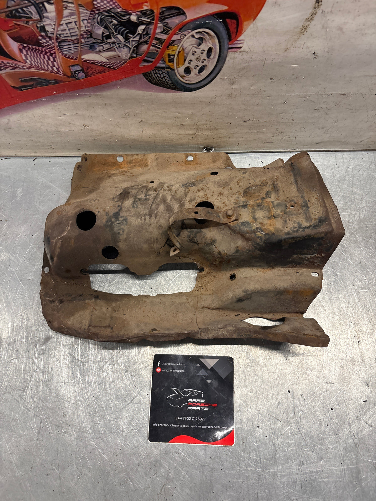Porsche 914 cylinder cover heat shield, used 022119299A