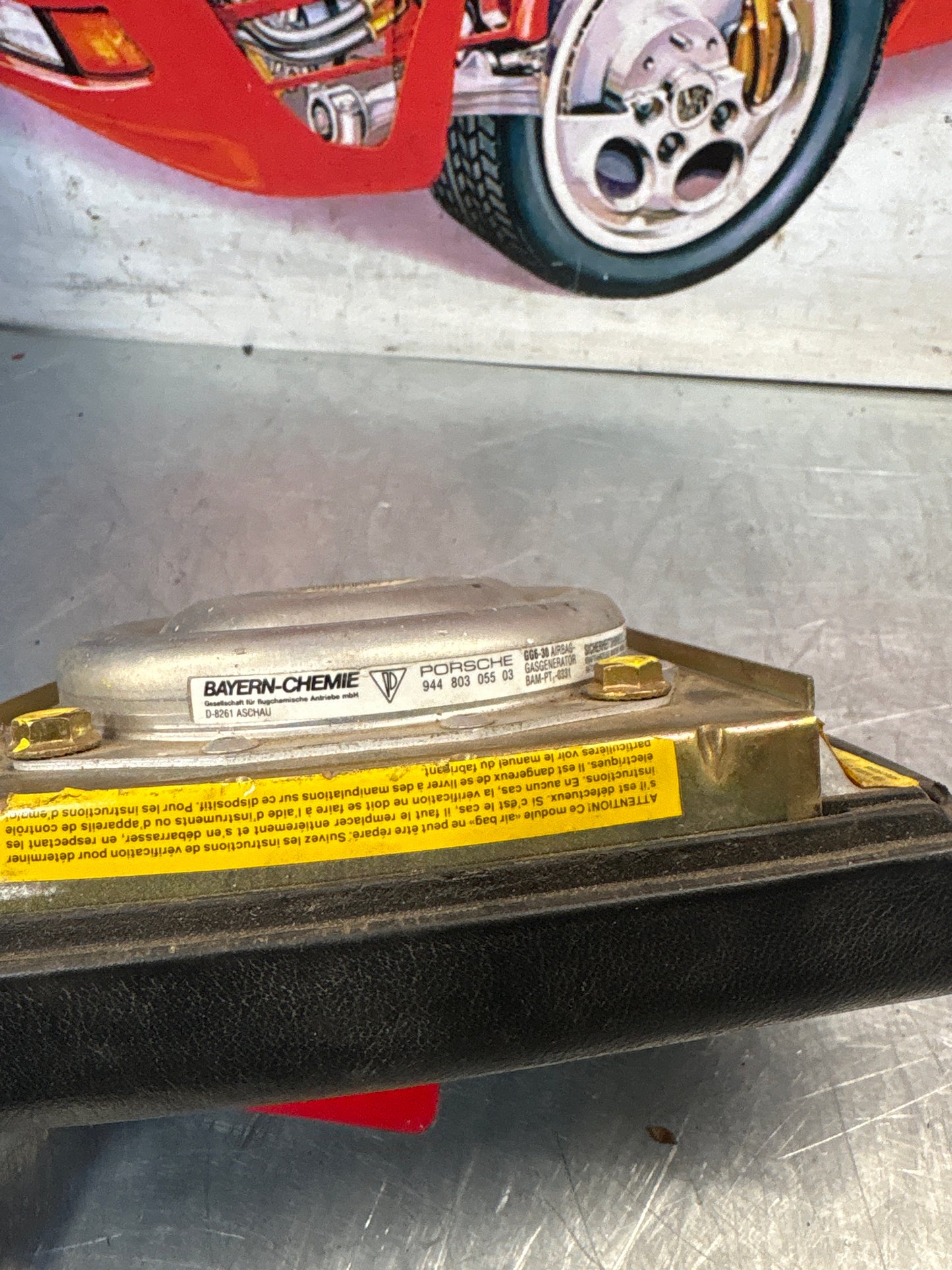 Porsche 911 964 Turbo driver airbag, black, used 94480305503