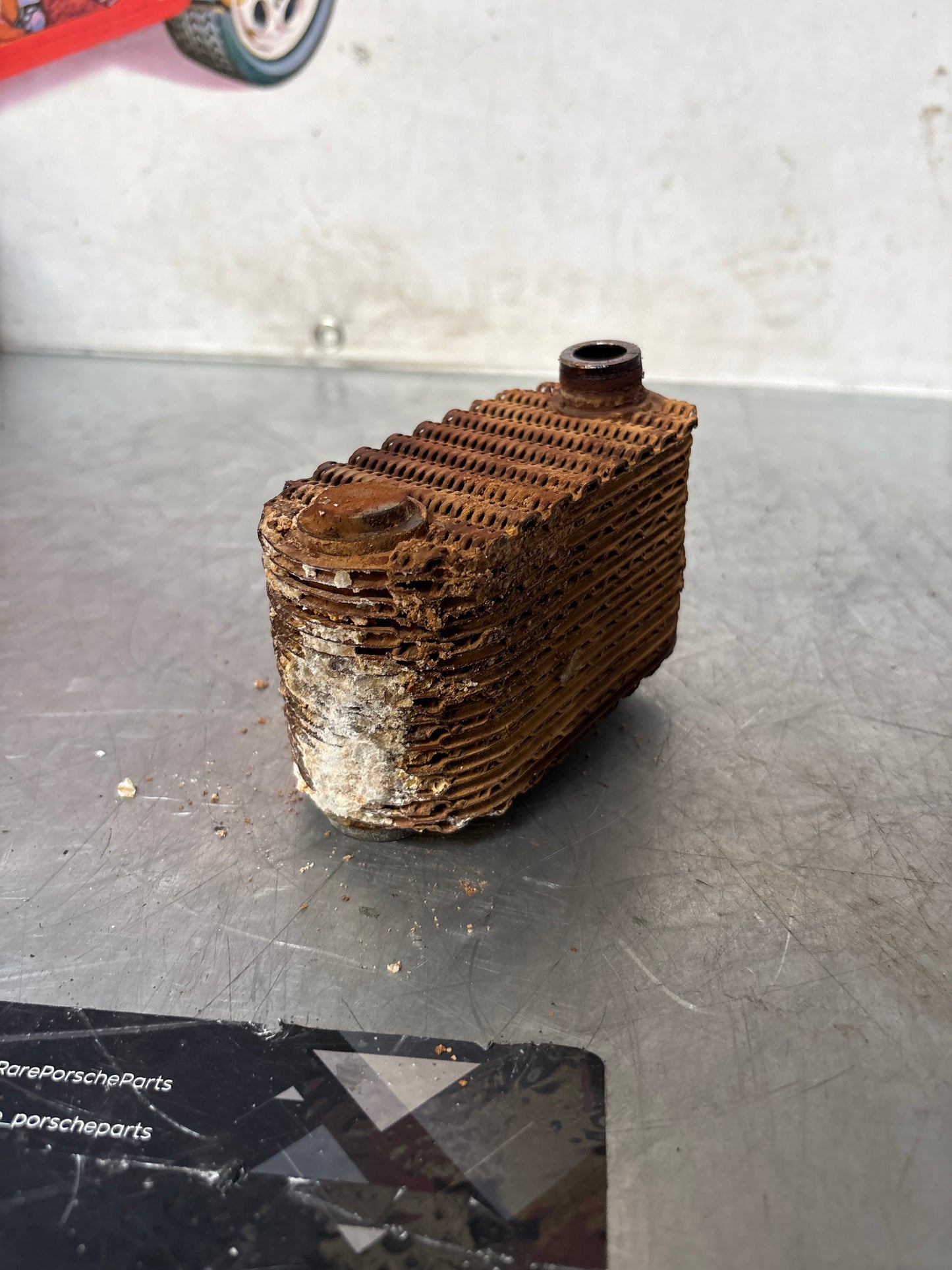 Porsche 924S 944 oil-water radiator, oil cooler, heat exchanger 94410716501 used