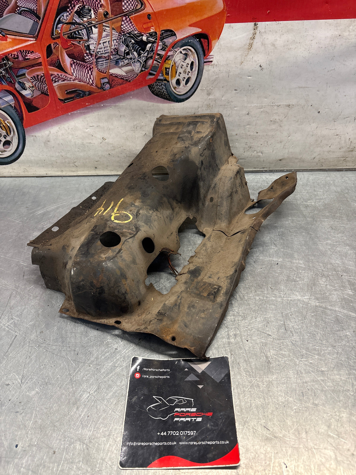 Porsche 914 cylinder cover heat shield, used 022119299A