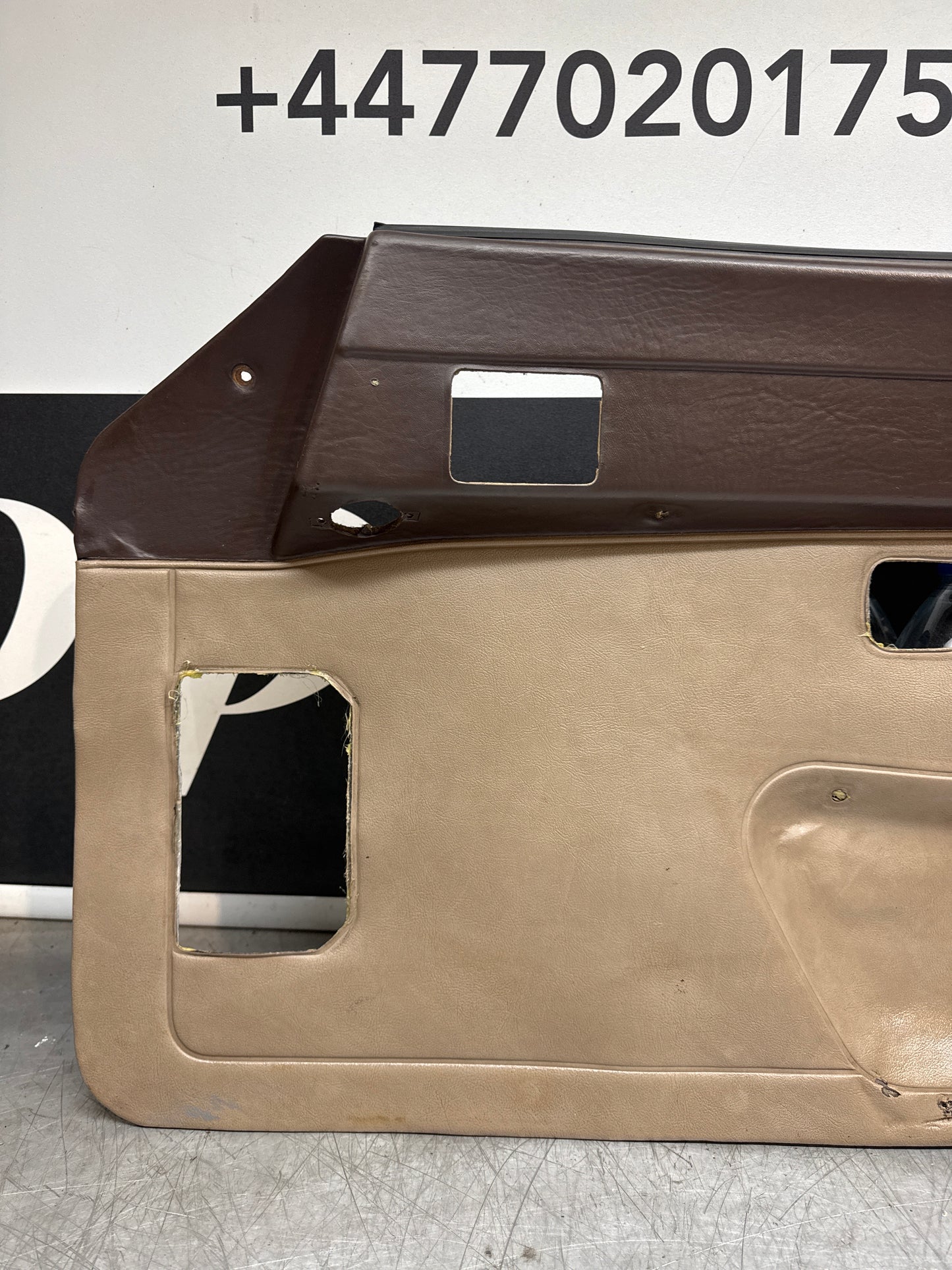 Porsche 924/944 early Porsche brown / cream door card pair. used condition left side, Rhd, 478867011