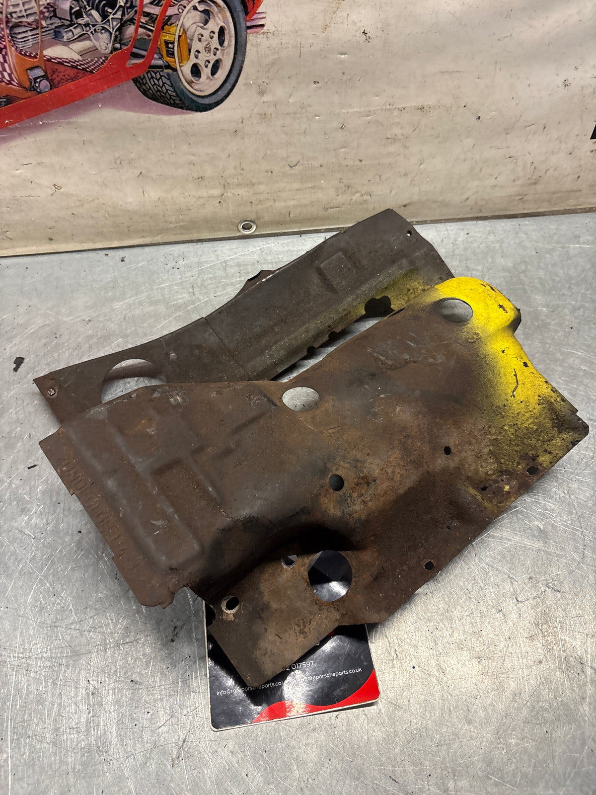 Porsche 914 cylinder cover heat shield, used 022119299A