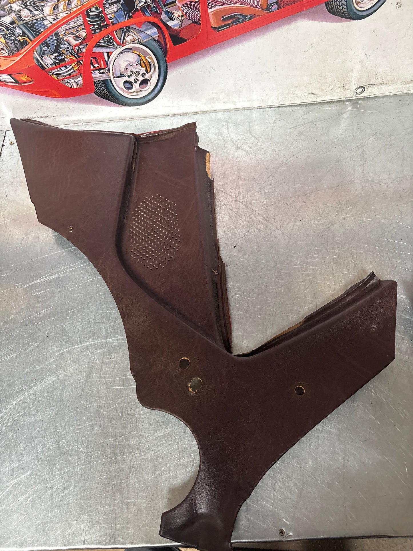 Porsche 944 924 brown rear interior C Post trims/cards. Quarter panel trim used 94455502101 94455502201
