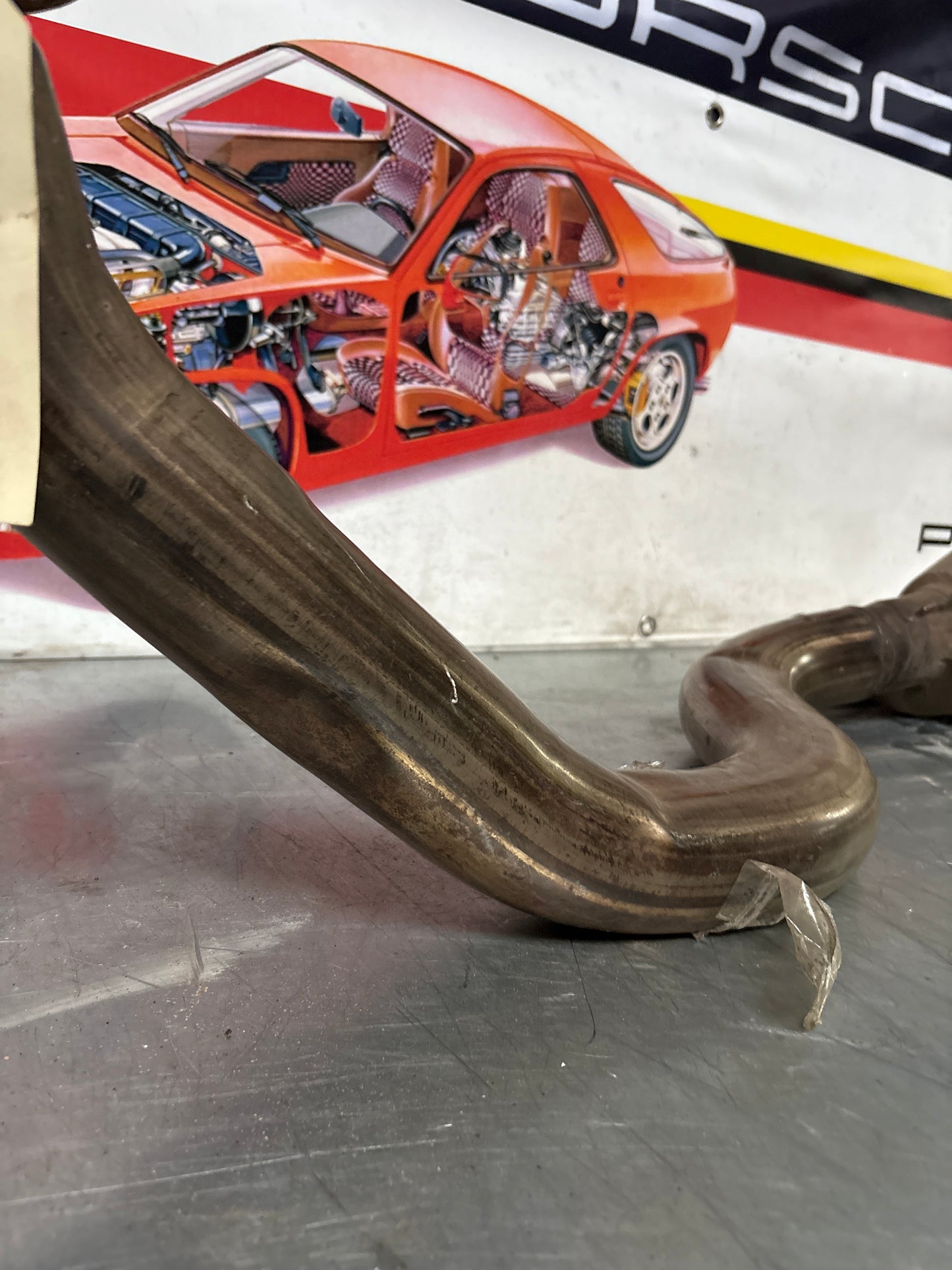 Porsche 944 Turbo front exhaust catalytic converter, used 95111109411