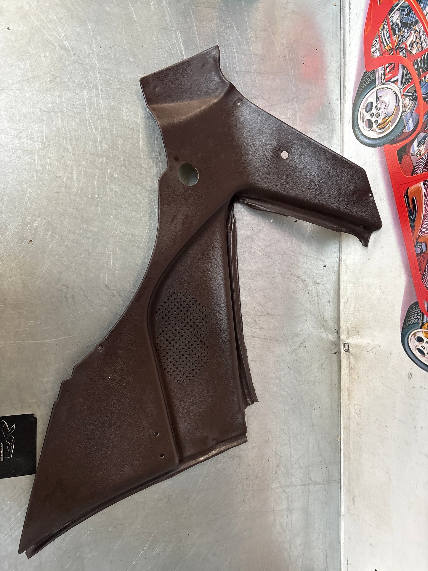 Porsche 944 924 brown left rear interior C Post trim /card . Quarter panel trim used, 94455502101