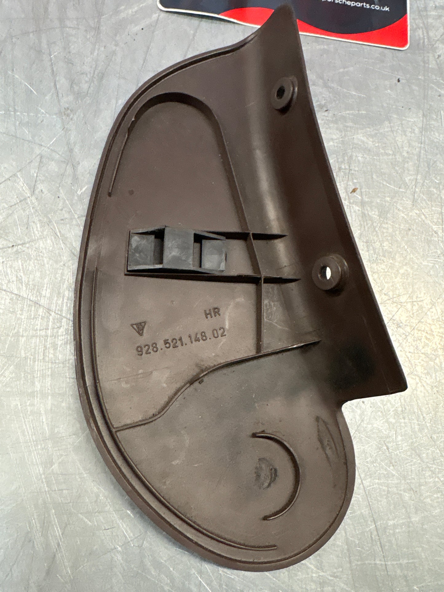 Porsche 928 seat hinge cover brown painted to black used 92852114802