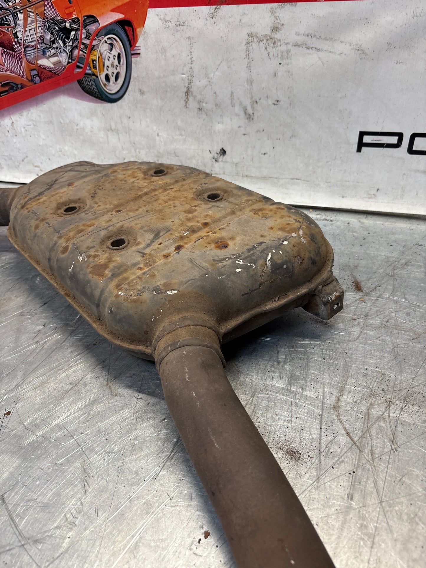 Porsche 928 Right side silencer, used 92811109401