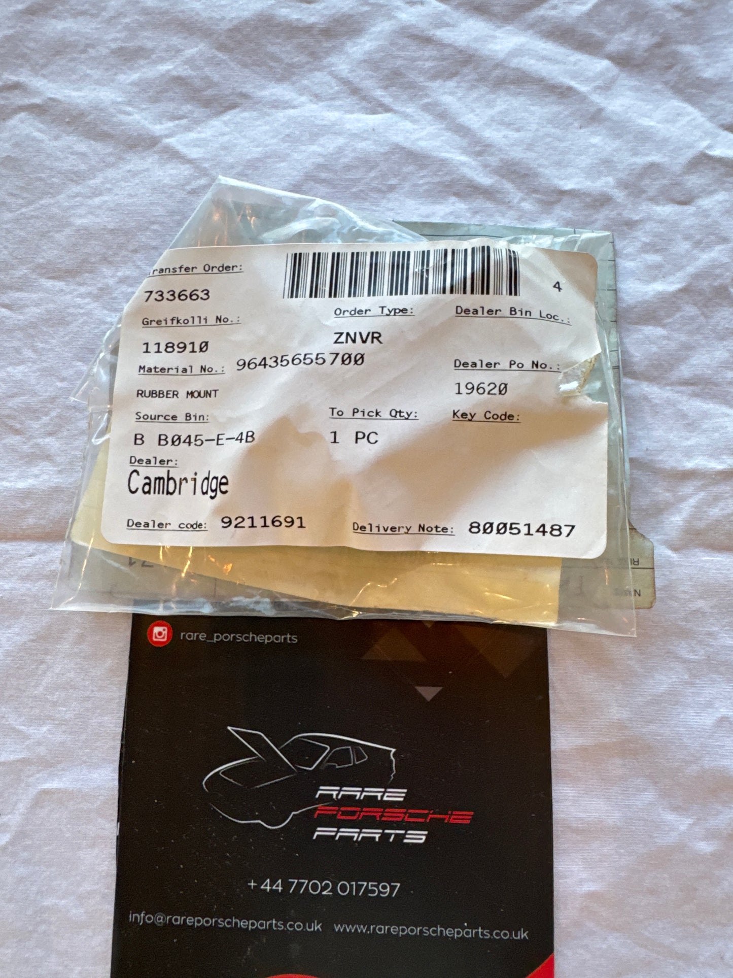 Porsche 993 rubber mounting 96435655700 NOS