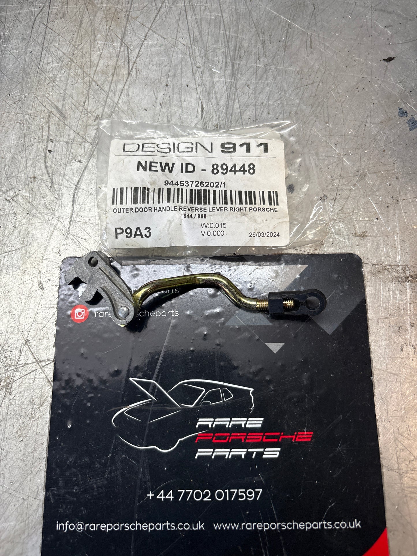 Porsche 944 right O/S outer Door Handle linkage, 94453726202, new