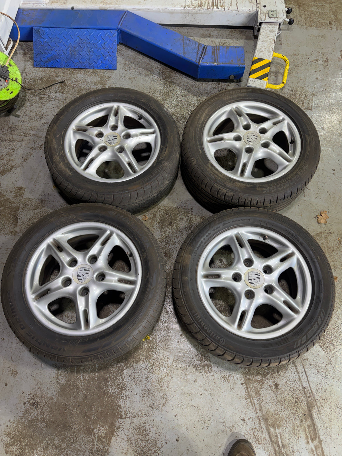 Porsche Boxster 16" 5 Twin Spoke Alloy Wheels 6&7J -99636211200 9963621120- Used