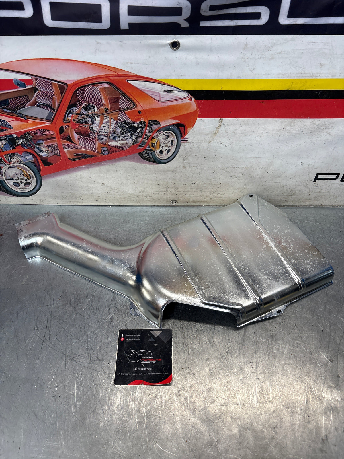 Porsche 928 S / S4 rear heat shield protection plate, refurbished 92850493204