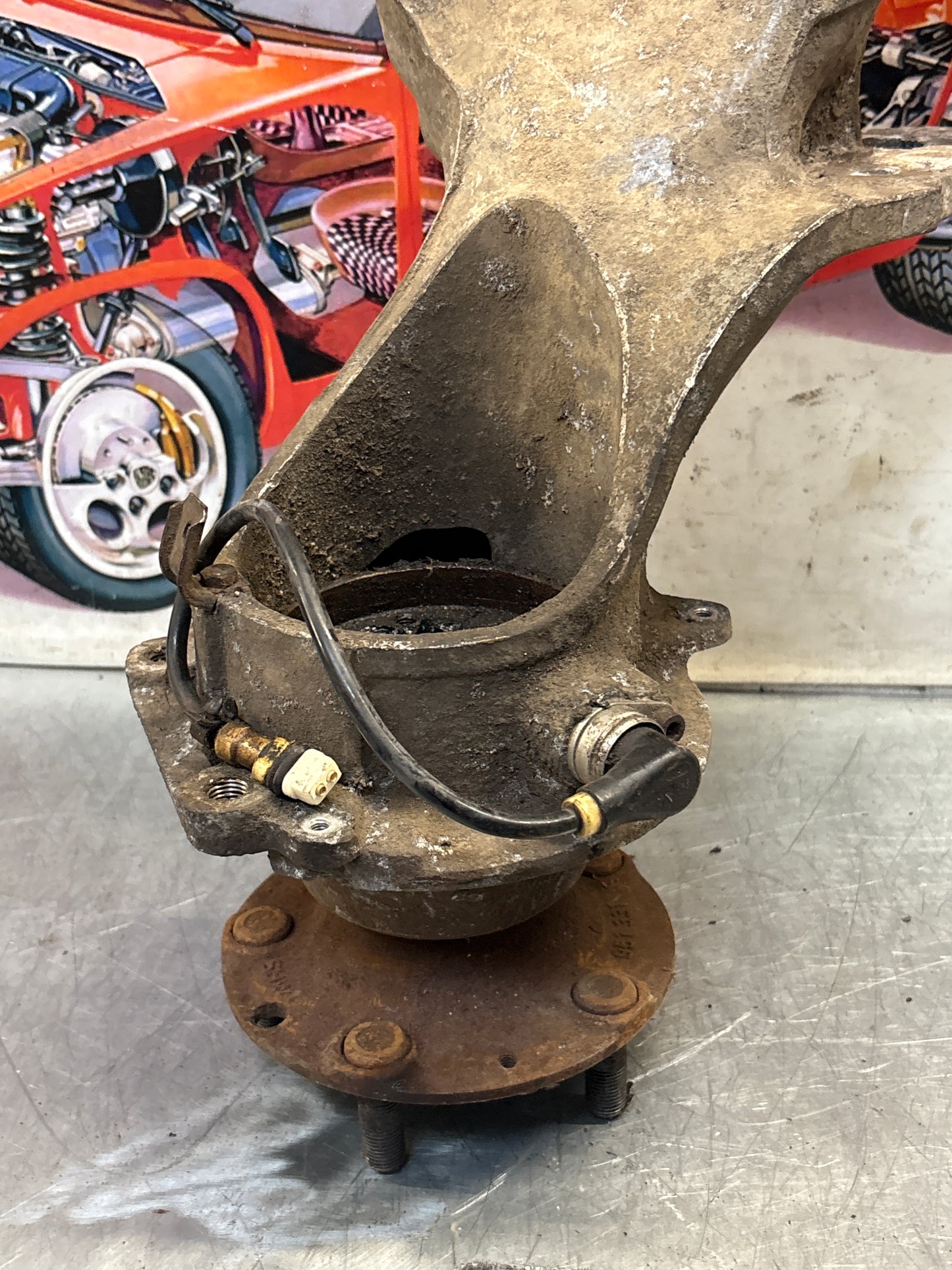 Porsche 944 alloy rear right trailing arm, used 95133151405 / 9513315144R used, with hubs